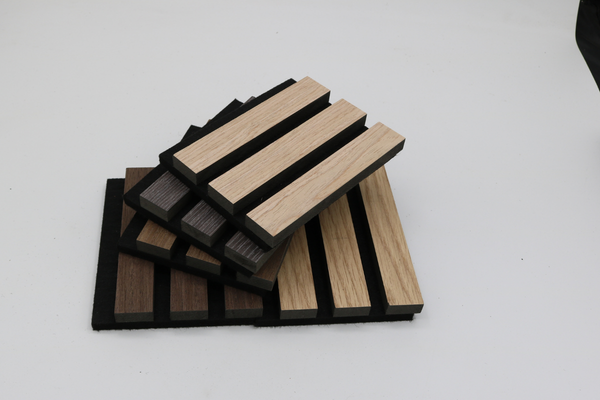 Multiple designer textures of acoustic wood slats