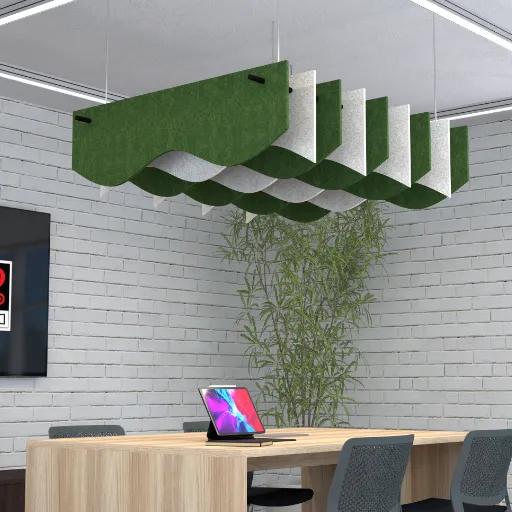 Ceiling Baffle and Cloud Spacing for Open Offices